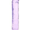 RealRock Crystal Clear Straight No Balls Dildo 8in - Purple