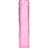 RealRock Crystal Clear Straight No Balls Dildo 9in - Pink