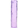 RealRock Crystal Clear Straight No Balls Dildo 10in - Purple