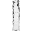 RealRock Crystal Clear Straight No Balls Dildo 10in - Clear