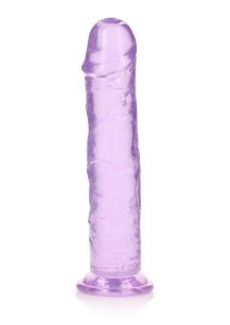 RealRock Crystal Clear Straight No Balls Dildo 11in - Purple