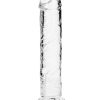 RealRock Crystal Clear Straight No Balls Dildo 11in - Clear