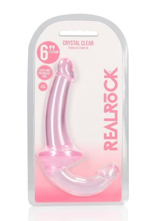 RealRock Crystal Clear Strapless Strap-On 6 - Pink