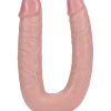 RealRock Ultra Realistic Skin U Shaped Double Dildo 9in - Vanilla