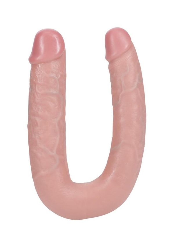 RealRock Ultra Realistic Skin U Shaped Double Dildo 9in - Vanilla