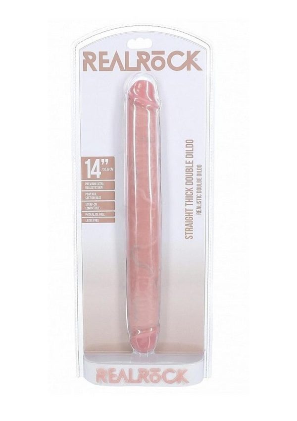 RealRock Realistic Skin Thick Double Ended Dong 14in - Vanilla