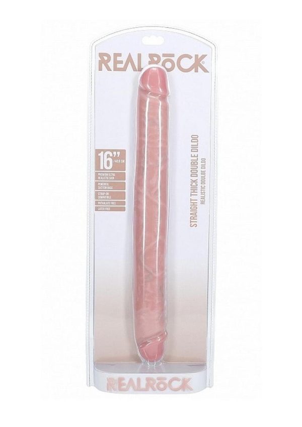 RealRock Realistic Skin Thick Double Ended Dong 16in - Vanilla