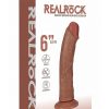 RealRock Vibrating Cock Regular Curved 6in - Caramel