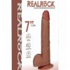 RealRock Vibrating Cock with Balls Regular Straight 7in - Caramel