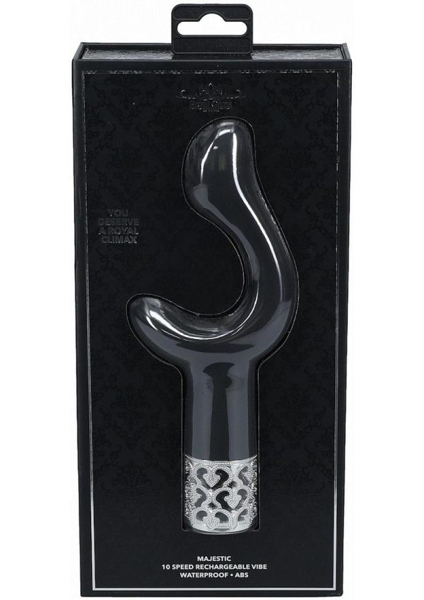 Royal Gems Majestic Rechargeable Silicone Vibrator - Black