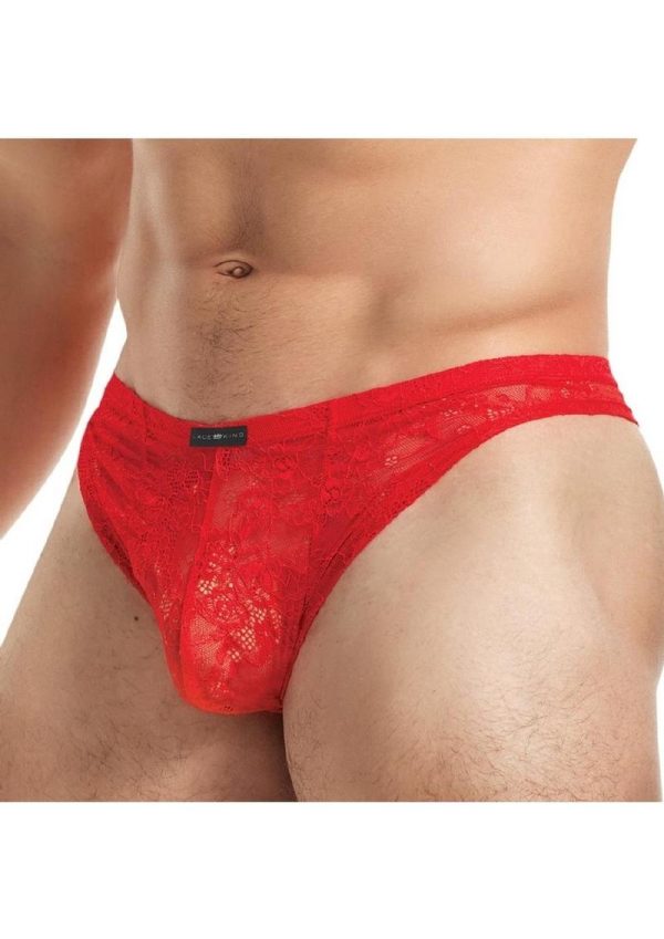 Lace King Lace Thong - Small/Medium - Red