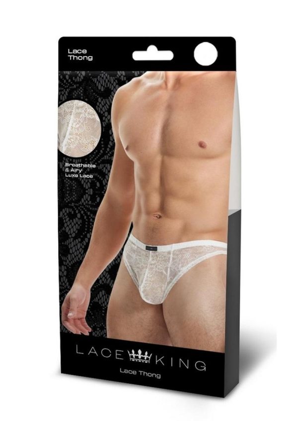 Lace King Lace Thong - Medlum/Large - White