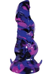 Monster Romance Horny Halfling Rechargeable Silicone Dong - Purple/Multicolor