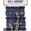 Sex and Mischief Cougar Fur Handcuffs - Navy/Gold