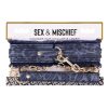 Sex and Mischief Cougar Fur Collar andamp; Leash - Navy/Gold