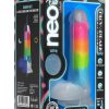 Neo Elite Glow in the Dark Silicone Rainbow Rave Dildo 6.5in - Multicolor