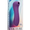 Couture Collection Dual Pleasure Wand Rechargeable Silicone Clitoral Massager - Purple