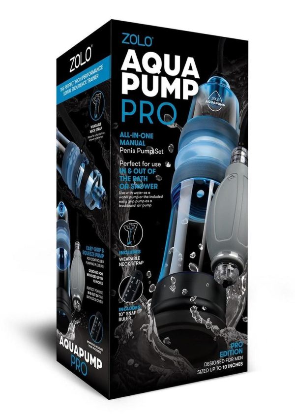 Zolo Aquapump Pro Silicone Penis Pump - Black/Blue