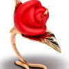Master Series Burning Passion Rose Candle with Holder - Red/Gold