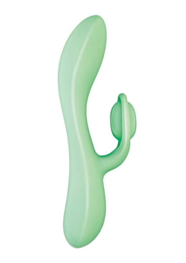 Blaze Romantic Rechargeable Silicone Rabbit Vibrator - Aqua