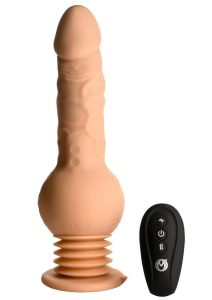 Master Series Passion Pounder Thrusting Sex Shaker Rechargeable Silicone Vibrator - Vanilla