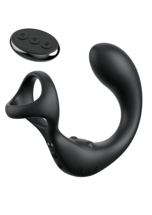 Anal Fantasy Elite Ass-Gasm Taint-Alizer Rechargeable Silicone Prostate Stimulator with Remote Control - Black