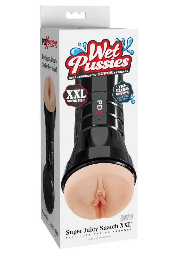 PDX Extreme Wet Pussies Super Juicy Snatch XXL Self Lubricating Stroker - Vanilla