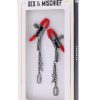 Sex and Mischief Ex`s andamp; Oh`s Nipple Clamps - Red/Black