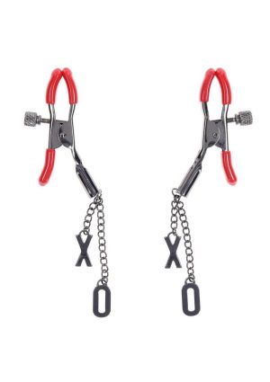 Sex and Mischief Ex`s andamp; Oh`s Nipple Clamps - Red/Black