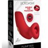 Lickgasm Plump Rechargeable Silicone Kiss Sucking and Vibrating Clitoral Stimulator - Red
