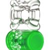 Play With Me Pleaser Rechargeable Cock Ring - Neon Green