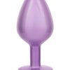 Jewel Amethyst Heart Anal Plug - Large - Purple