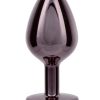 Jewel Black Diamond Heart Anal Plug - Large - Black
