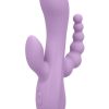 Flex Bend and Hold Triple Rumbler Rechargeable Silicone Vibrator - Purple