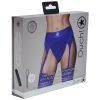 Ouch! Vibrating Strap-On Thong Rechargeable - XS/SM - Blue