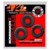 Bonemaker Cockrings Night Edition (3 Per Pack) - Black
