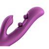 Gem Pressure Sensing App-Controlled Twin Balls Rabbit Vibrator - Purple/Gold