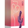 Trilux Kinky Finger Rechargeable Silicone Rabbit Vibrator with Anal Beads - Purple