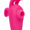 Neon Vibes Kissing Bunny Rechargeable Silicone Vibrator - Pink