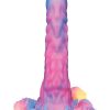 Alien Nation Glo-Vopositor Silicone Glow in the Dark Dildo with Eggs - Pink/Blue