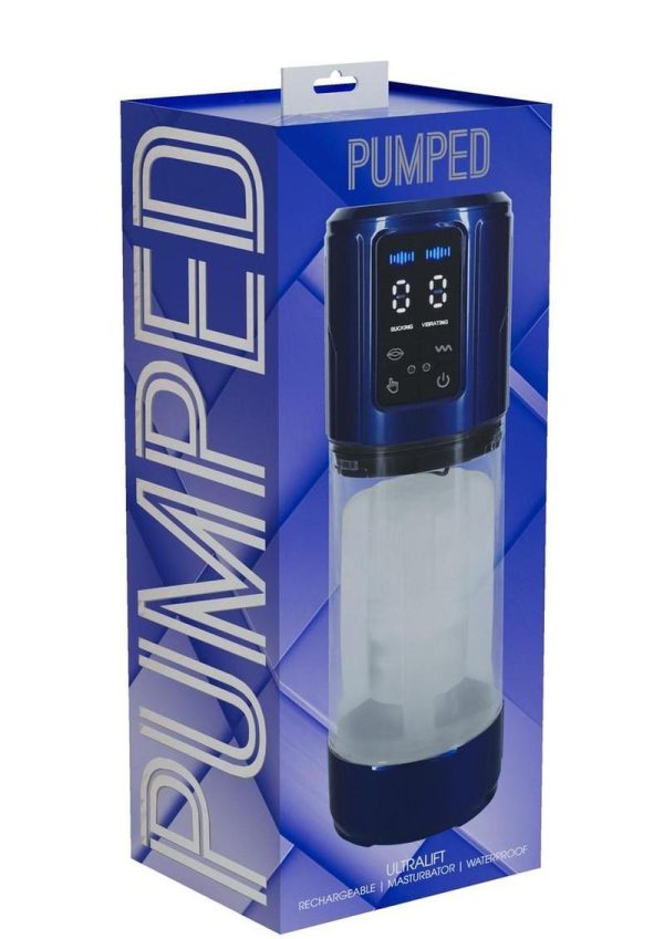 Pumped UltraLift 10 Function Rechargeable Masturbator - Metallic Blue