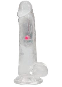 RealRock Vibrating LED Wireless Rechargeable Remote Control Cock with Balls 7in - Clear