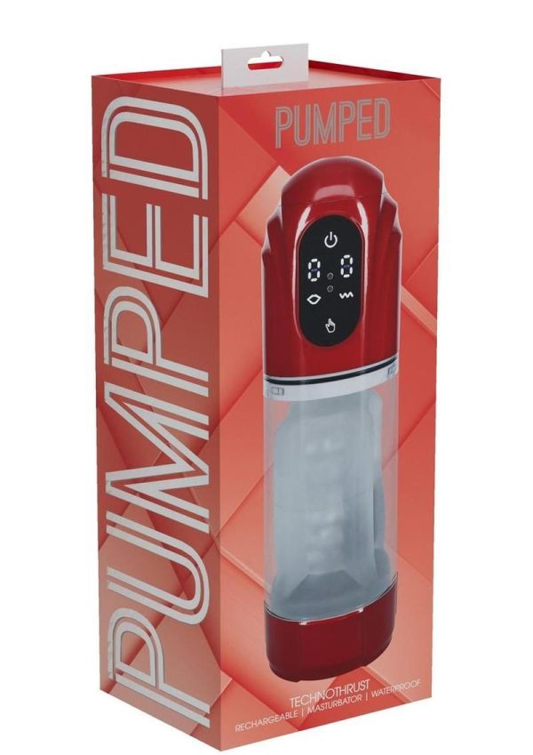 Pumped TechnoThrust 10 Function Automatic Masturbator - Metallic Red