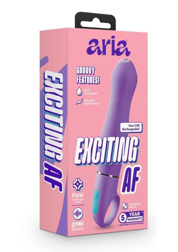 Aria Exciting AF Silicone Rechargeable Vibrator - Indigo Blue